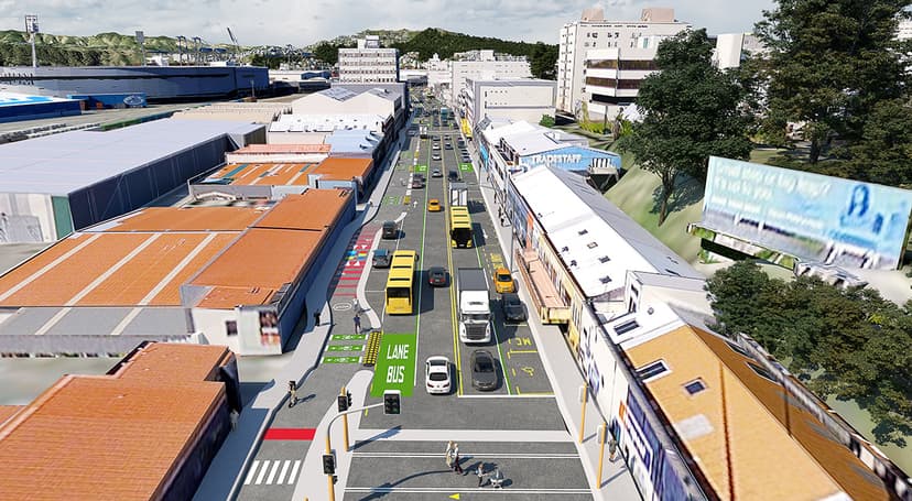 Aerial view of Thorndon Quay